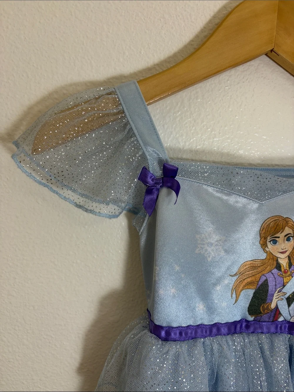 Disney Frozen Light Blue Elsa Anna Glitter Princess Nightgown